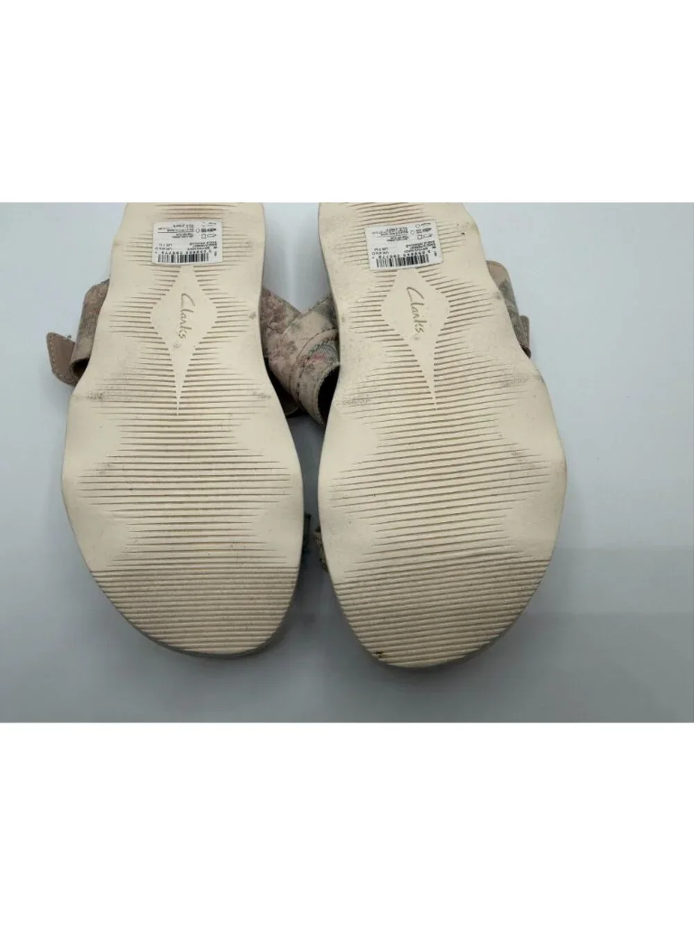 Clarks Brynn Madi Sandals Women Size 7M Sand Interest Leather Open Toe Shoes